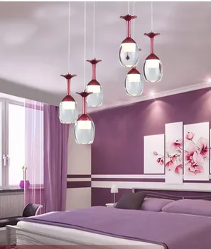 

Svitz LED wine glass Pendant lamps for Dining Room Home Led luminaria 110-240V 2017 New cord hanging Acryl cup Pendant lights