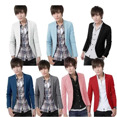 

Casual Mens Suit Hooded One Button Men Red Blazer Outdoors Slim Fit Jacket Man Long Sleeve 8 Candy Color Suits Plus Size