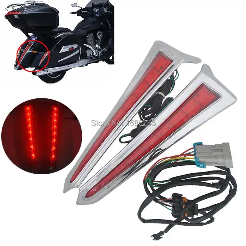 Chrome Rear LED Saddlebag Extension Light For Victory Cross Country Tour Magnum
