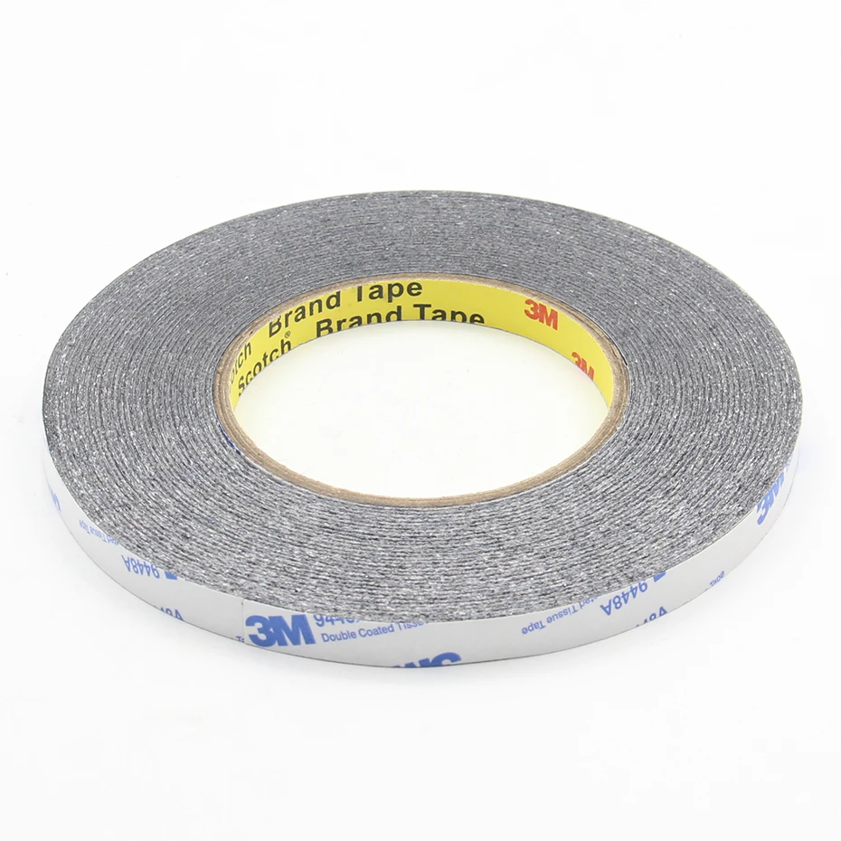 1Pc 8mm x 50m Super Slim & Thin Black Double Sided Adhesive Tape for