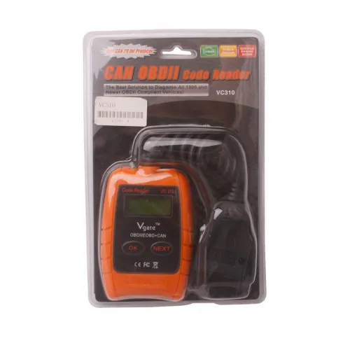 Vgate VC310 OBD2 OBDII EOBD CAN Автомобильный сканер считыватель кодов и очиститель
