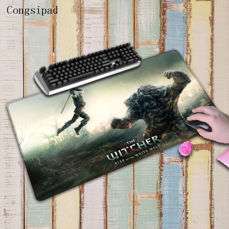 Congsipad 90X40cm Printing Speed Big Large Lock Edge Mouse Pad Mat Washable Gaming Personality Mousepad The Witcher 3 Wild Hunt