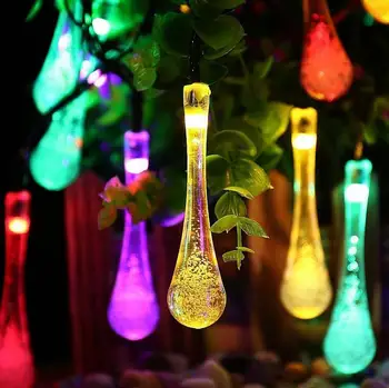 

Solar Power 20/30/50Leds Fairy Lights Outdoor Home Decoration Water Drop Led String Light for Wedding Christmas Party Festival