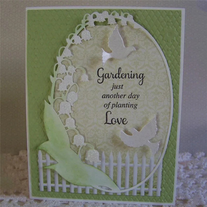 

Naifumodo Lily of The Valley Frame Metal Cutting Dies for Scrapbooking Card Making Album Embossing Crafts Cut Metal Dies
