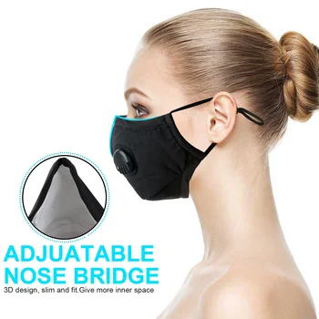 

Activated Carbon Dustproof Mask, Face Mask Anti Pollen Allergy PM2.5 Dust Valves Mask without Filter Cotton Sheet