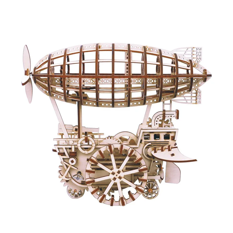 

DIY Moveable Airship Gear Drive by Clockwork 3D Adult Wooden Educational Model Building Kits Toys Hobbies Children for Gift Toy