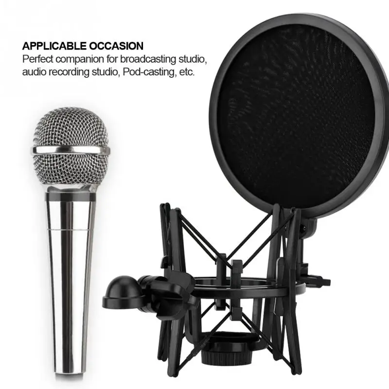 SH 100 Mic Microphone stand Shock Mount with Filter Shield Shock for