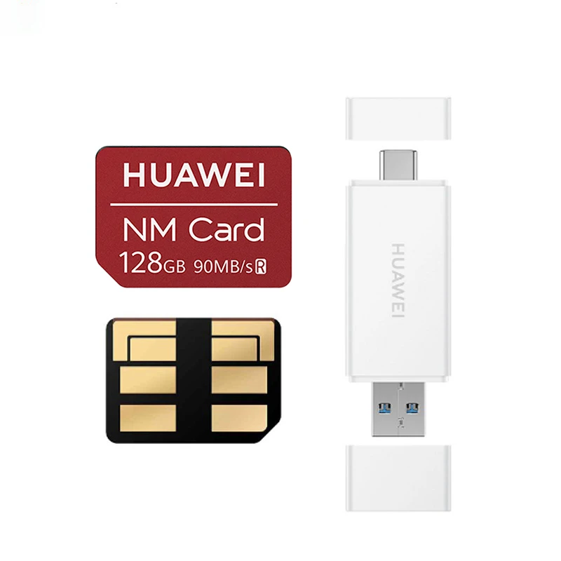 Нм карта 90 МБ/с./с 64 Гб/128 ГБ/256 ГБ применяется для huawei Mate20 Pro Mate20 X P30 с USB3.1 Gen 1 Nano устройство для чтения карт памяти - Цвет: 128GWith Card Reader