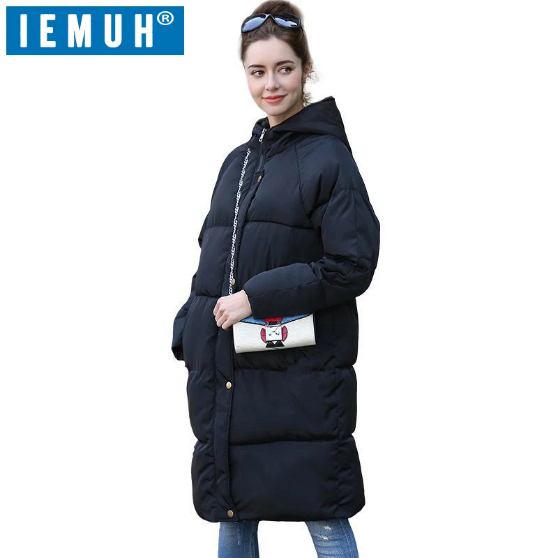 Бренд IEMUH уличная Женская походная куртка теплая зимняя длинная с меховым