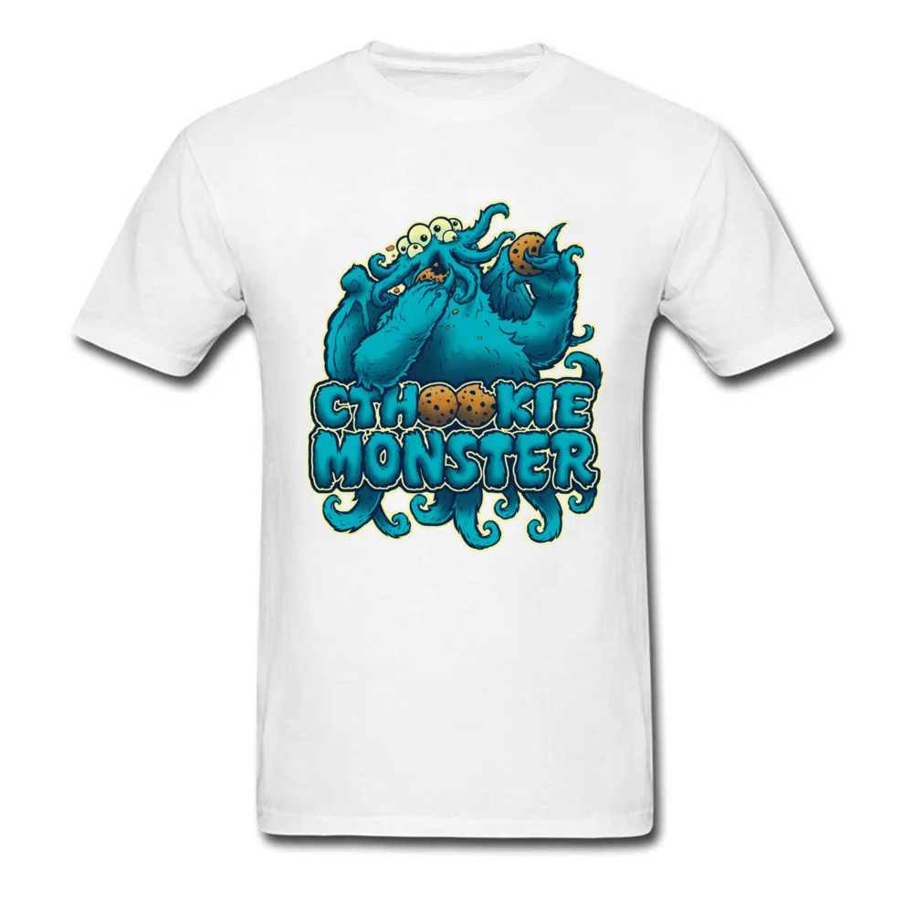 cthookie monster 5175 Tops Shirt Brand New Crewneck Printed On Short Sleeve Pure Cotton Men Top T-shirts Design Tee-Shirts cthookie monster 5175 white