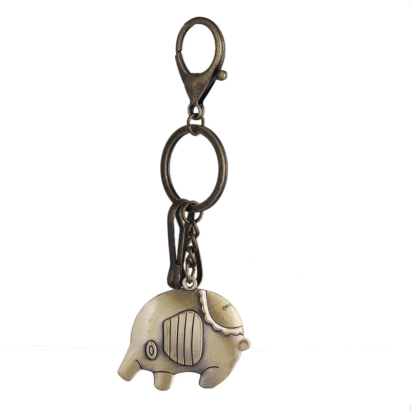 New Fashion Cute Elephant Key Chains Punk Bronze Animal Elephant Toy