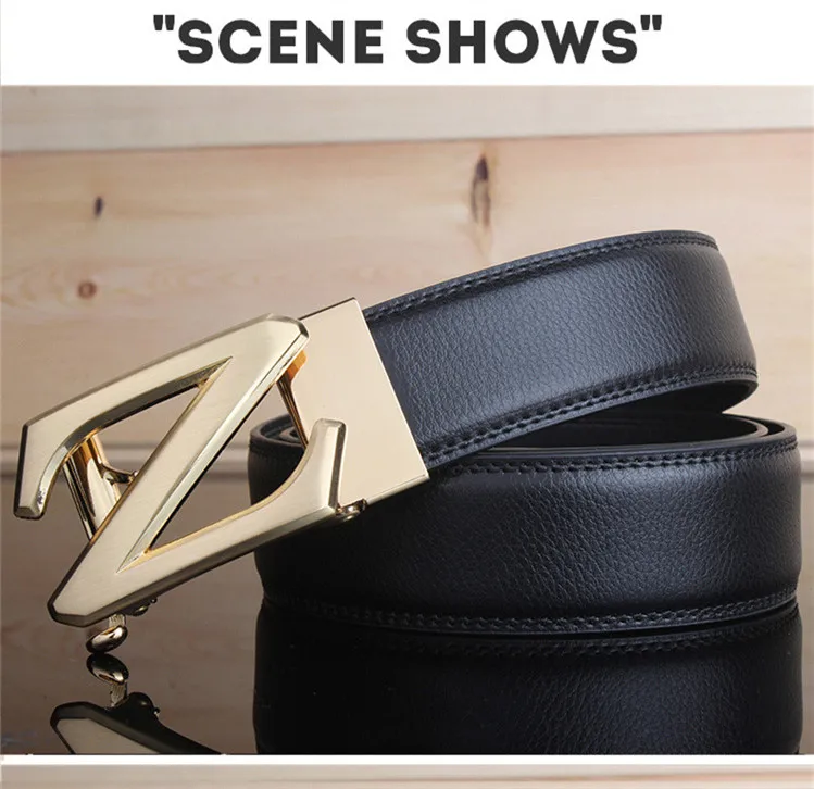Famous Brand High Quality Luxury Belts Mens Cow Genuine Leather Brand New Designer Straps For Male Automatic Z Buckle Ceintures comfort click belt