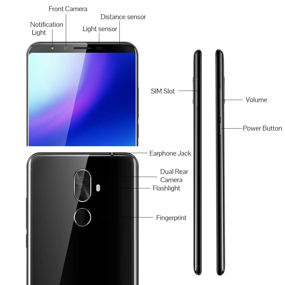 Смартфон Cubot X18 Plus 5 99 &quot18:9 FHD + MT6750T Восьмиядерный 4 Гб ОЗУ 64 ПЗУ оригинальный Android 8 0