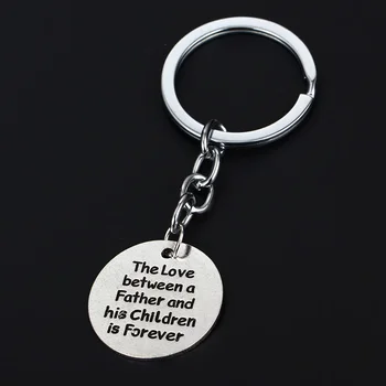 

12PC/Lot Love Between Father And His Children Is Forever Key Chains Rings Family Keychains Dad Daddy Keyrings Father's Day Gifts