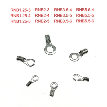 

50pcs Ring bare cord end terminals Electrical crimp terminal naked wire connector RNB1.25-3~RNB5.5-6 wiring cable ferrules
