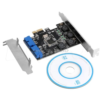 

2 Port 19Pin USB 3.0 Card PCI-e to Internal 20Pin Male Ports Adapter PCI Express Drop Shipping