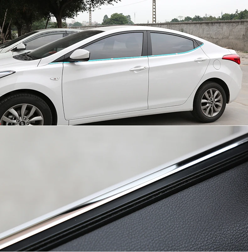 Car-styling Stainless Steel Window Trim Sticker For HYUNDAI ELANTRA MD 2012- Windows Frame Sequin Cover Trim Accessories