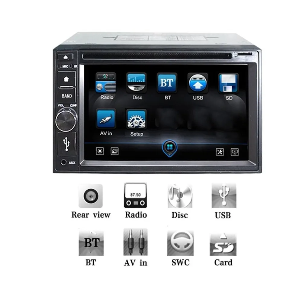

Universal Car Bluetooth DVD Car CD Player Powerful Electronic Anti-shock 6.2 inch Capacitive Touch Screen Steering Wheel Control