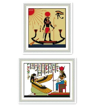 

Features Egyptian Pattern Cross Stitch Kit Manual 11CT 14CT Clear Print Cloth White Cloth Sewing Embroidery Ornament Painting