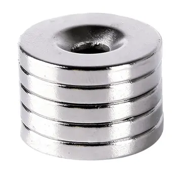 

Home Decorations D20mm x3mm 5pcs/pack Hole 5mm Ring Rare Earth Strong Countersunk Neodymium Magnets Processing Technology N50