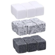 6 pièces/ensemble pierres de Whisky naturelles réutilisable moule de glace Whisky Cocktail pierre bière Rock refroidisseur bloc accessoires de barre de fête de mariage