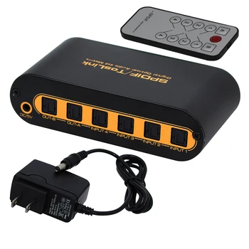 

Top-Rated SPDIF / TOSLINK Optical Digital Audio 4x2 True Matrix Switch Splitter With Remote Control Up To 40m