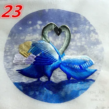 

Handwork Chinese Embroidery Finished Silk Works Double-side Pattern Round 20cm For Bag Clothing Decor Fan Paintings Ornaments