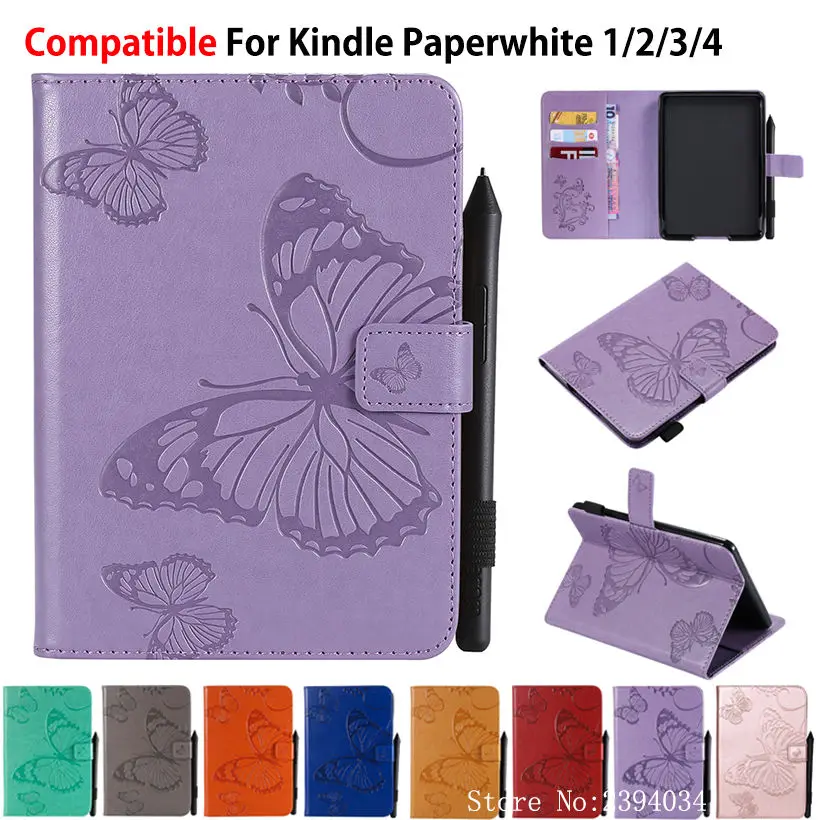 Чехол для Amazon Kindle Paperwhite 1 2 3 4 2015 2017 Обложка funda kindle paperwhite 2018 10-я бабочка рельефный