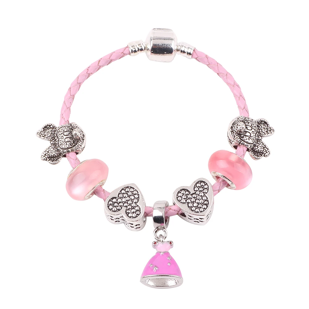 

Leather Rope Princess Dress Pendant Series Combination DIY Suitable for Women Bracelet Jewelry High Quality Gift Preferred