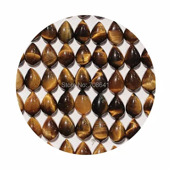 

10x14mm New teardrop Dome Tiger eye stone CABs Cabochons Stone Back Flat Jewelry Wholesale