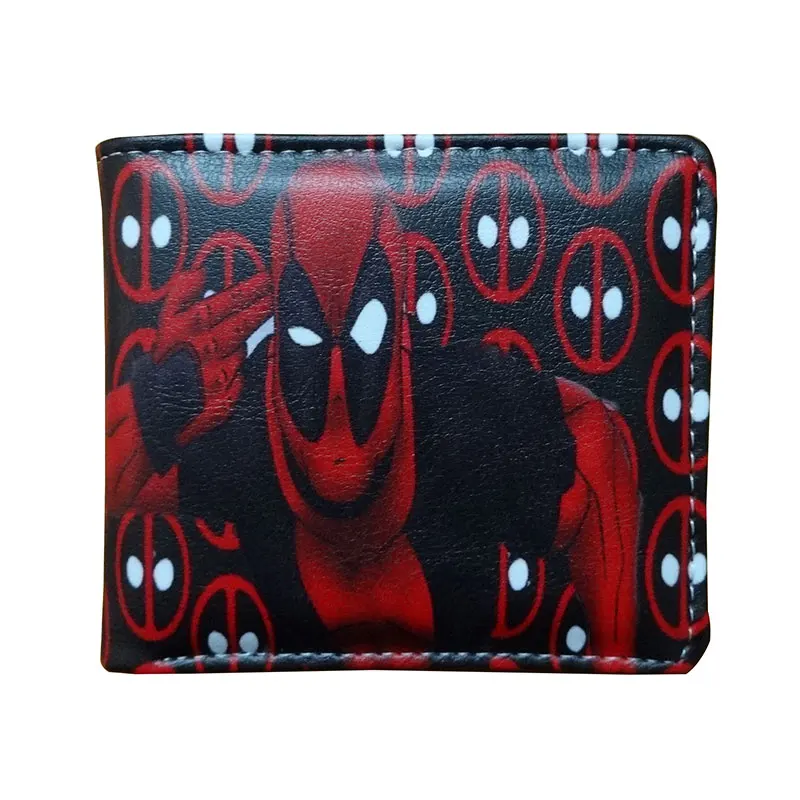 

Anime Deadpool Wallets Heros Captain America Ironman Spiderman Leather Purse portefeuille femme Card Holder Wallet Gift carteira