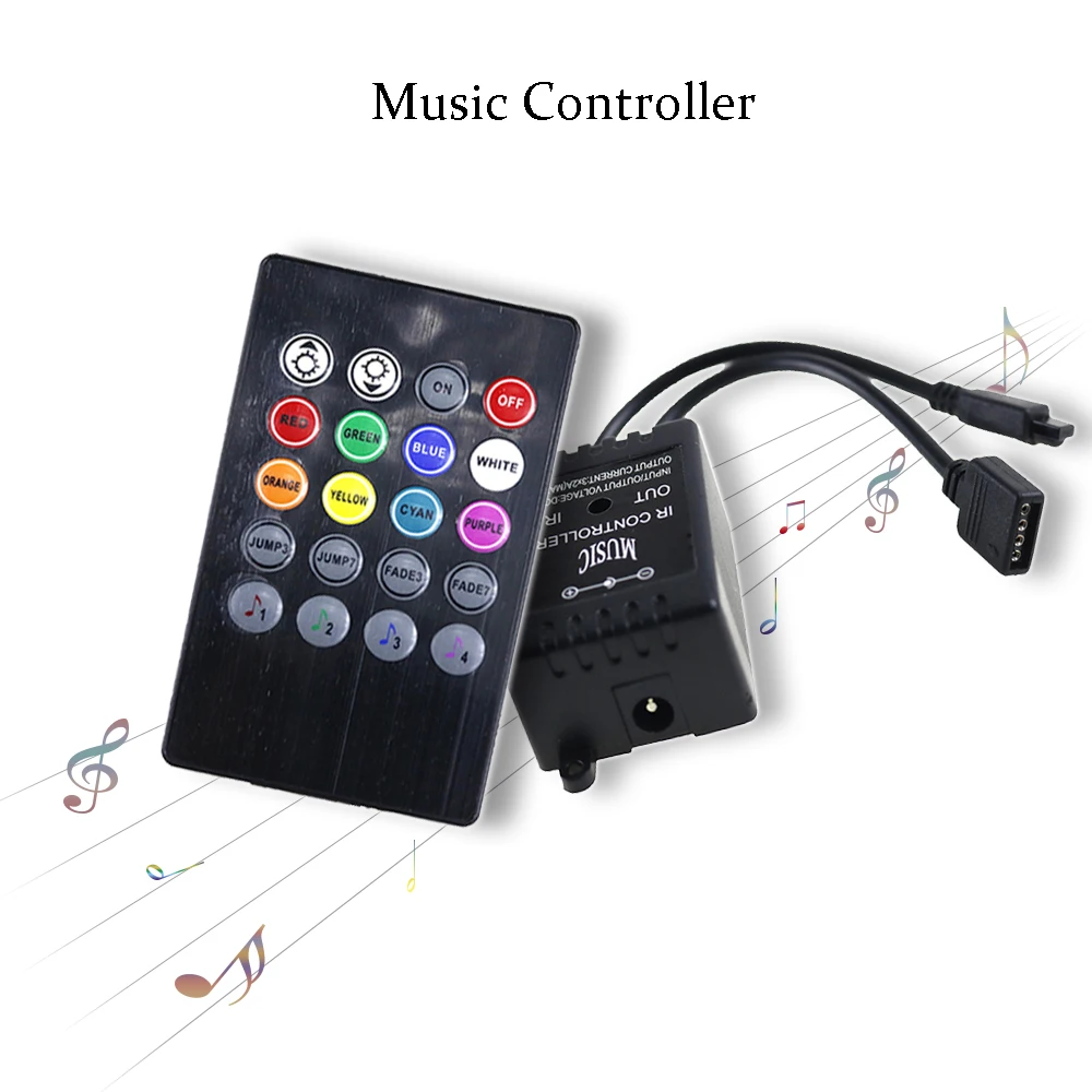 LED IR Music Rhythm Controller DC12V 6A 20 Keys IR Remote Control Voice