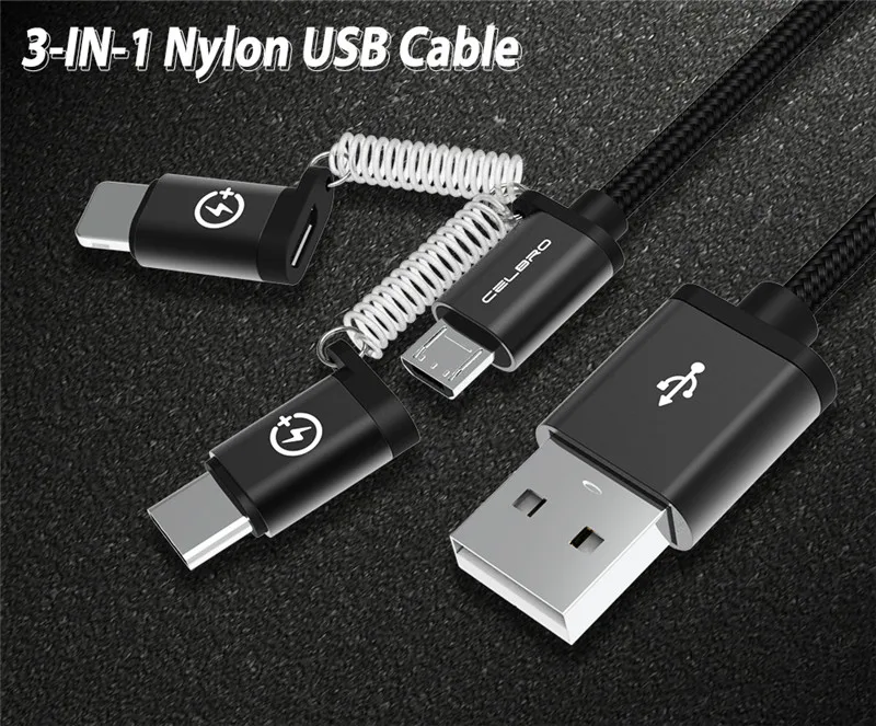 

3 In 1 micro usb type c qc 3.0 Multi Charger Charging Cable For huawei P30 p20 nova 4 3 3i 2 2i LG Samsung smartphone oneplus 6