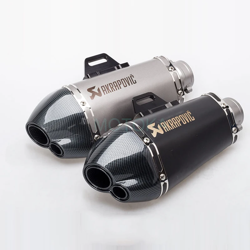 Двойной наконечник лазера Универсальный 51 мм Akrapovic Мотоцикл выхлопная труба глушителя для NINJIA250 R15 MSX125 глушитель из нержавеющей стали