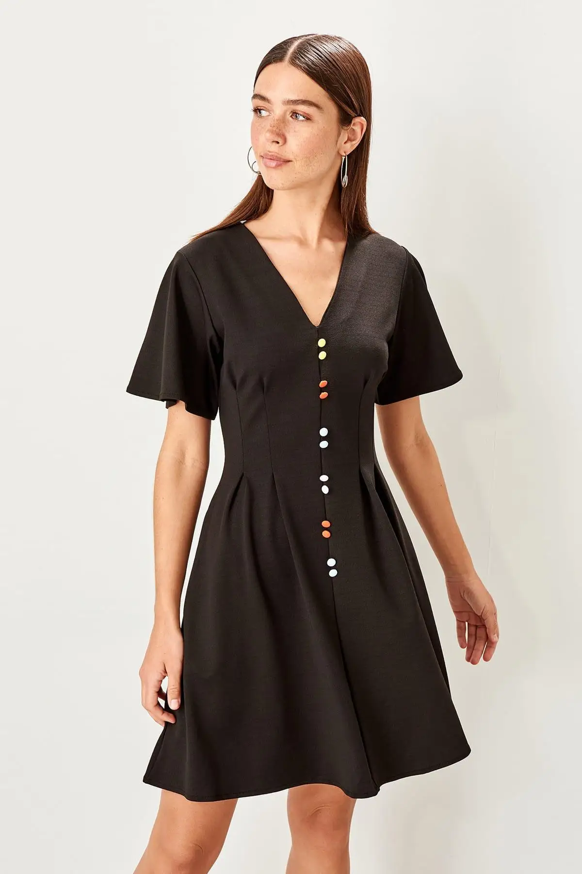 

Trendyol Black Button Detail Knit Dress TWOSS19OS0131