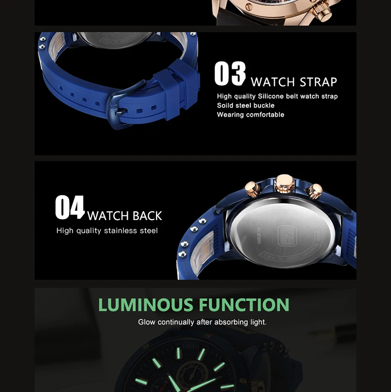Mens Watches Top Brand Luxury MINIFOCUS Chronograph Sport Men's Wrist Watch 2019 Waterproof Silicone Gentle Male Cock Man 2019 (5)