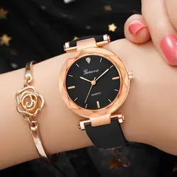 Новая мода Geneva бренд простой горный хрусталь женские наручные часы Повседневное платье кварцевые наручные часы reloj mujer 533