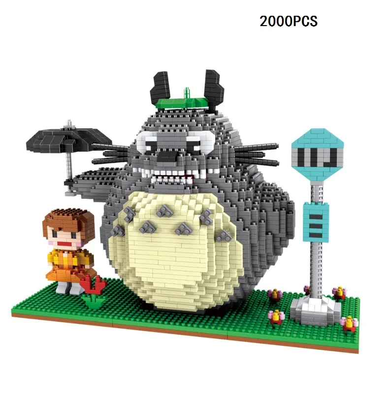

Small blocks Cute Anime Totoro Model Small Building Bricks Educational Kids Toys Cartoon Winnie Auction Figures Children Gifts