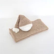 Бежевый новорожденных Sleepy Кепки Джерси эластичная вязаная пеленка для маленьких девочек шапочка для мальчиков Наряд Цветной одеяла для новорожденных Мягкие Детские Подставки для фотографий