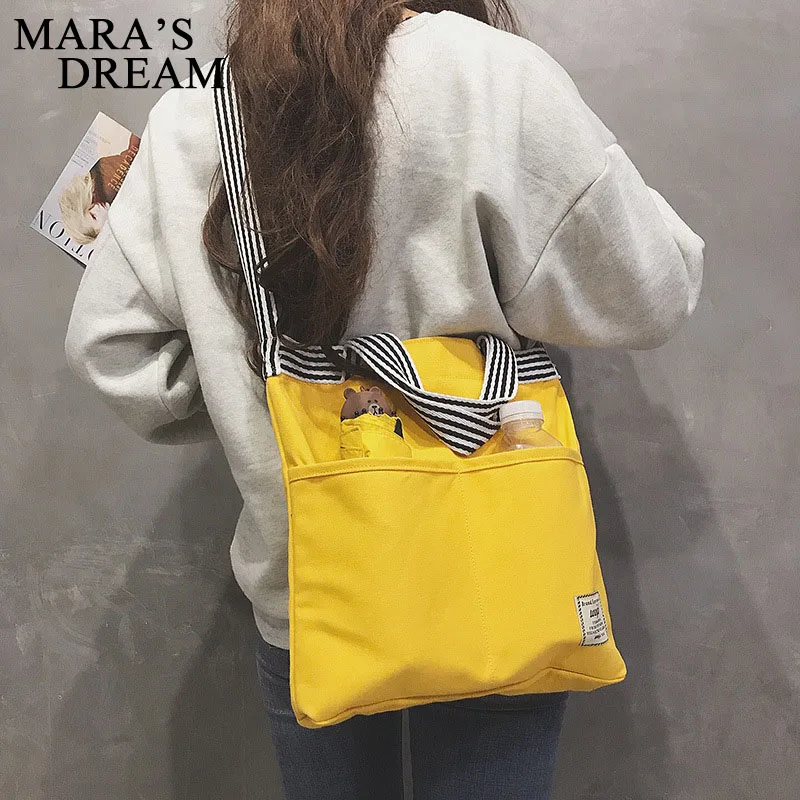 Mara's Dream Ladies Canvas Handbag New Striped Shoulder Canvas Bag Fashion Casual Bag Shoulder