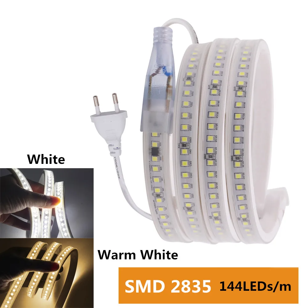 SMD 2835 Светодиодный светильник водонепроницаемый 276 светодиодный s/m трехрядный светодиодный светильник 144 светодиодный s/m гибкая лента светодиодный светильник 220 в высокое качество