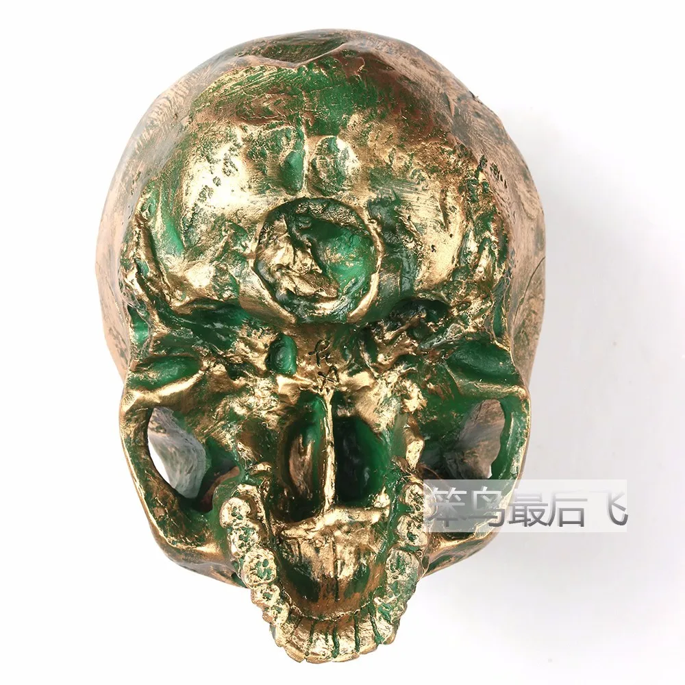 1: 1 модель человеческого черепа в натуральную величину модель черепа из полимера художественная обучающая модель человеческого скелета бронзовый цвет