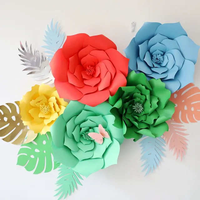 diy craft paper flower paper leaves birthday party wedding paper paper flower leaves