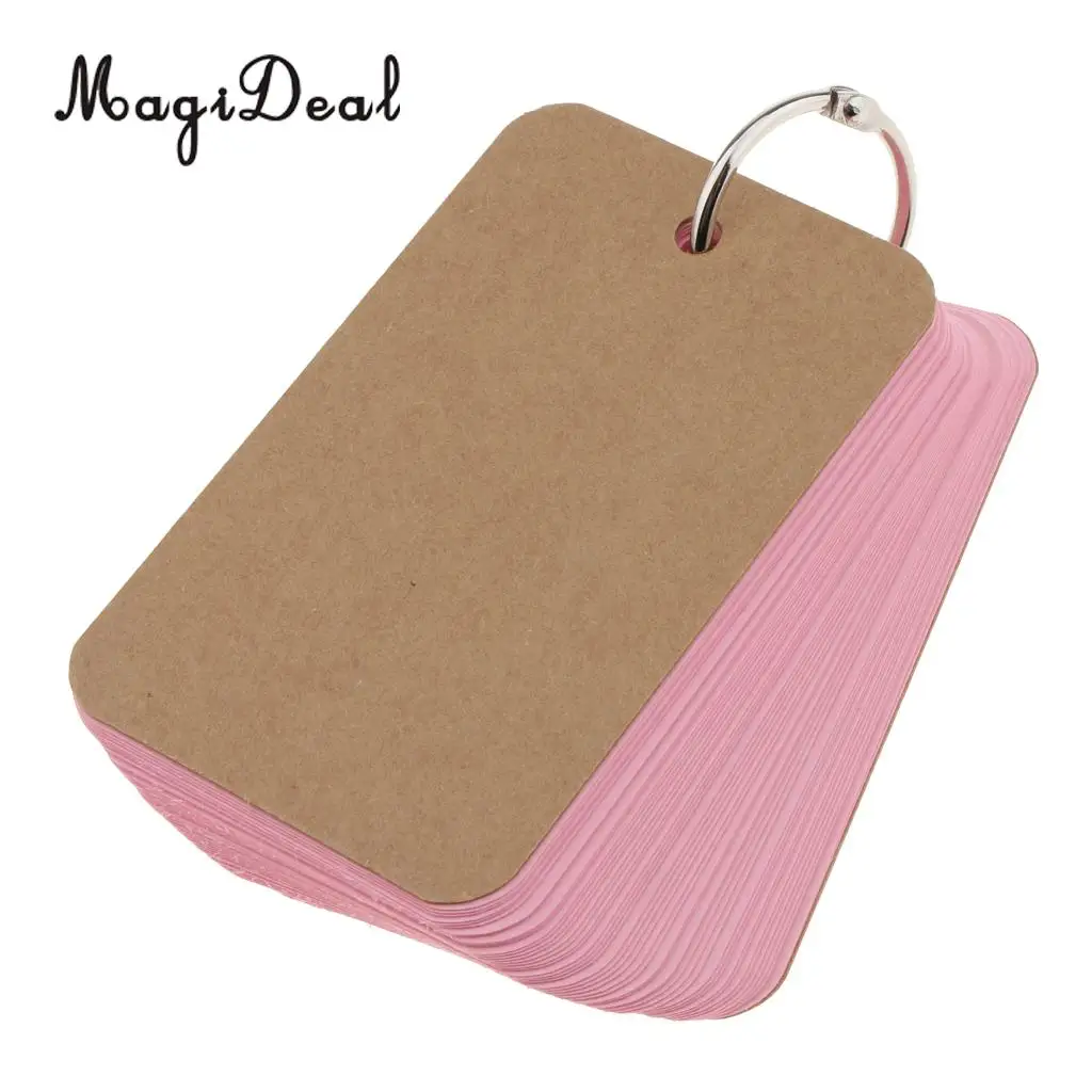 50 Sheets Blank Note Cards Flash Cards Study Cards with Binder Ring Message Cards Invitation Cards Thank You Note Cards