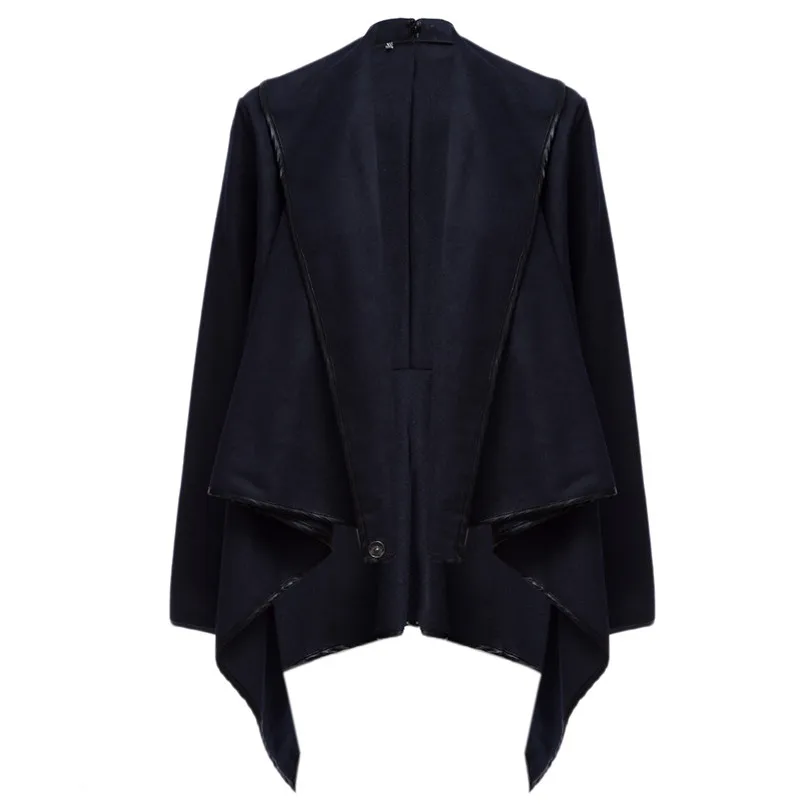  2019 New Women Autumn Winter irregular Bow Zippers Sleeve Long Warm Coat Wool Jacket Parka Windbreaker #4M21 (11)