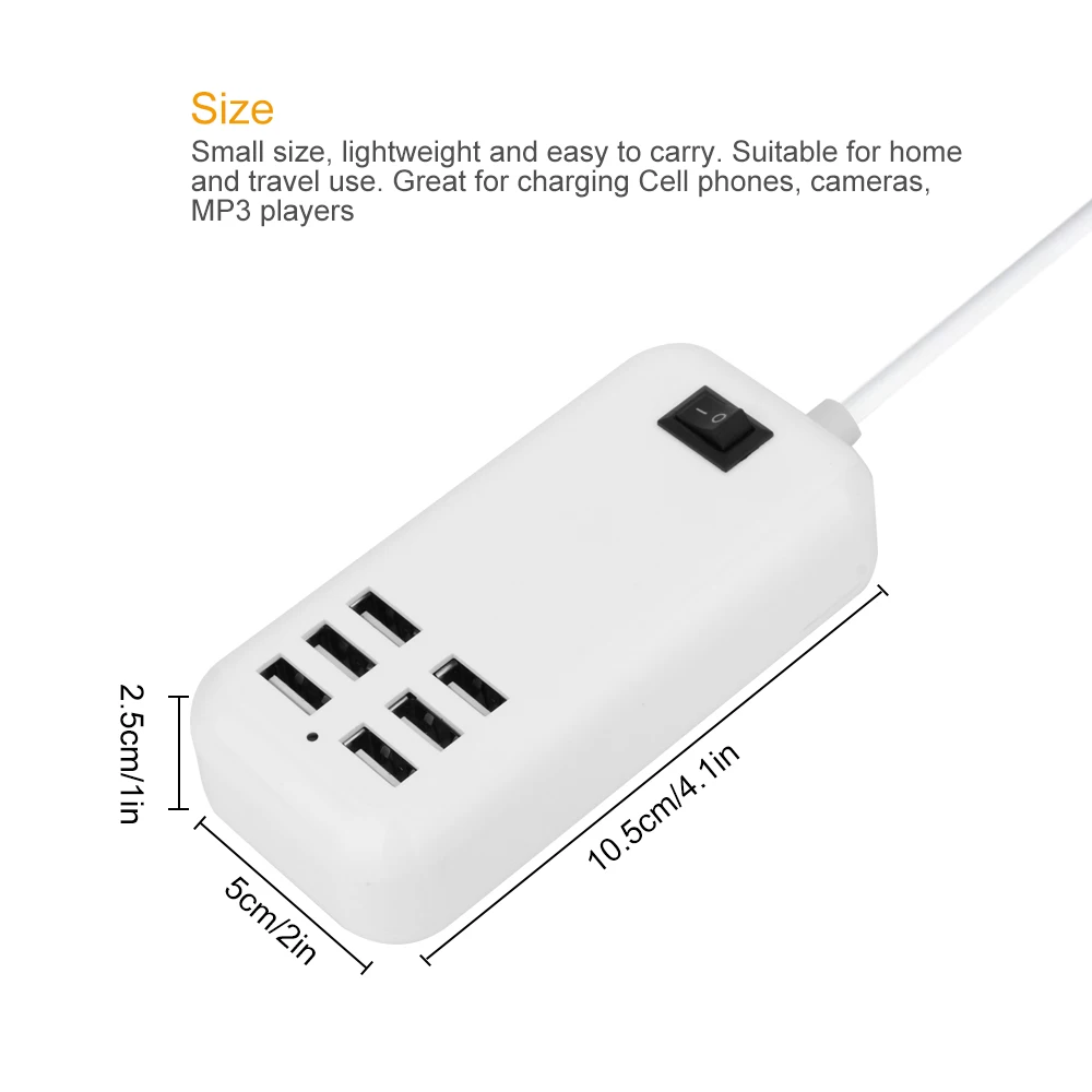 Powstro 6 USB зарядное устройство концентратор 25 Вт 3A Смартфон Зарядка адаптер настенное зарядное устройство Быстрая зарядка для мобильного телефона планшета MP3 4