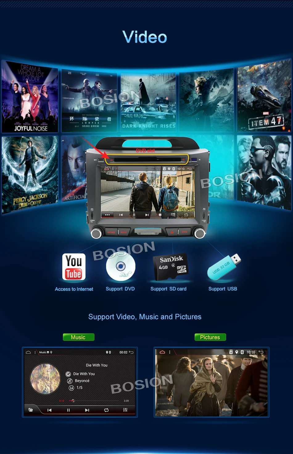 Top 2 din car radio gps android 7.1 car dvd for kia sportage R 2014 2011 2013 2015 car multimedia player with wifi bluetooth 11