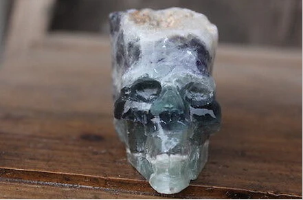 

457g NATURAL fluorite QUARTZ Crystal specimens carves skull HEALING