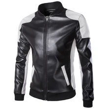 2016 hip hop Motorcycle winter jacket men PU Leather zipper men Jackets Fashion Brand clothing Casual leather Men jackrt