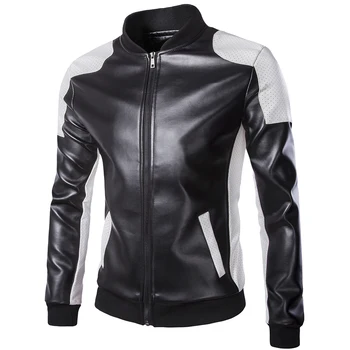 

2016 hip hop Motorcycle winter jacket men PU Leather zipper men Jackets Fashion Brand clothing Casual leather Men jackrt